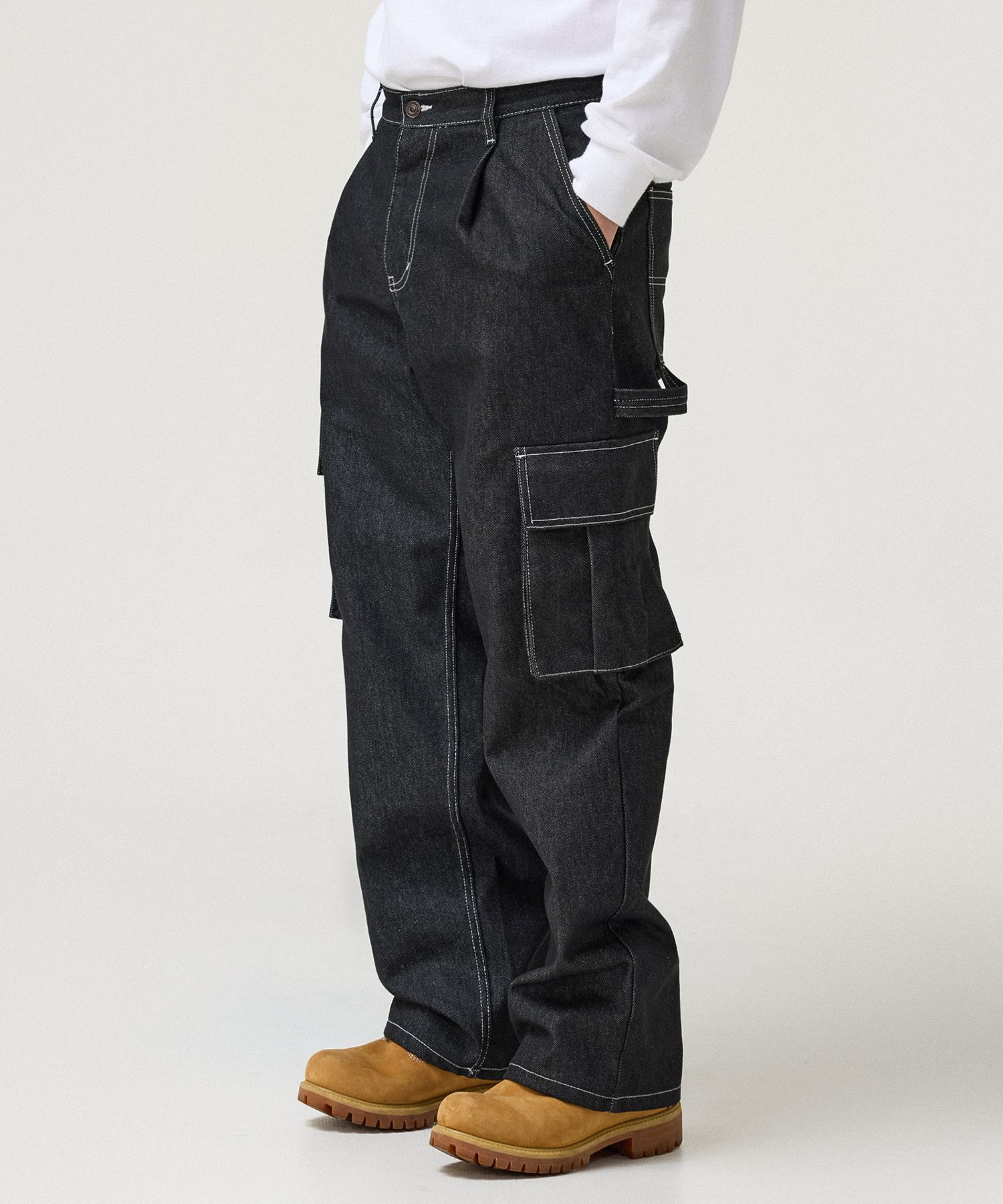 【BAON】[unisex] Nomesh Pigment Cargo Banding Pants MUSINSA | MUAHMUAH Muah Cooling Cargo Banding Pants [Charcoal]