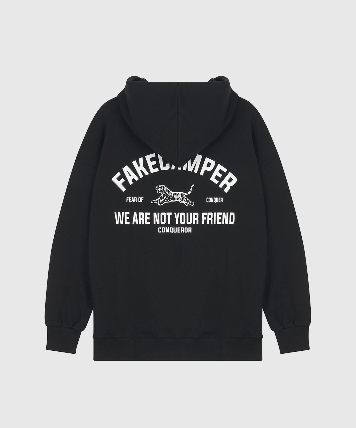 페이크캠퍼(FAKE CAMPER) 타이거 오리지널 빈티지 후드티셔츠  [BLACK]