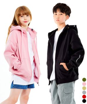 오버핏 세로 자수 주니어 후드 집업 JHZ-J255