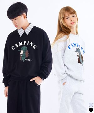 비어드 캠핑 주니어 오버핏 맨투맨 티셔츠 JMT-J1128