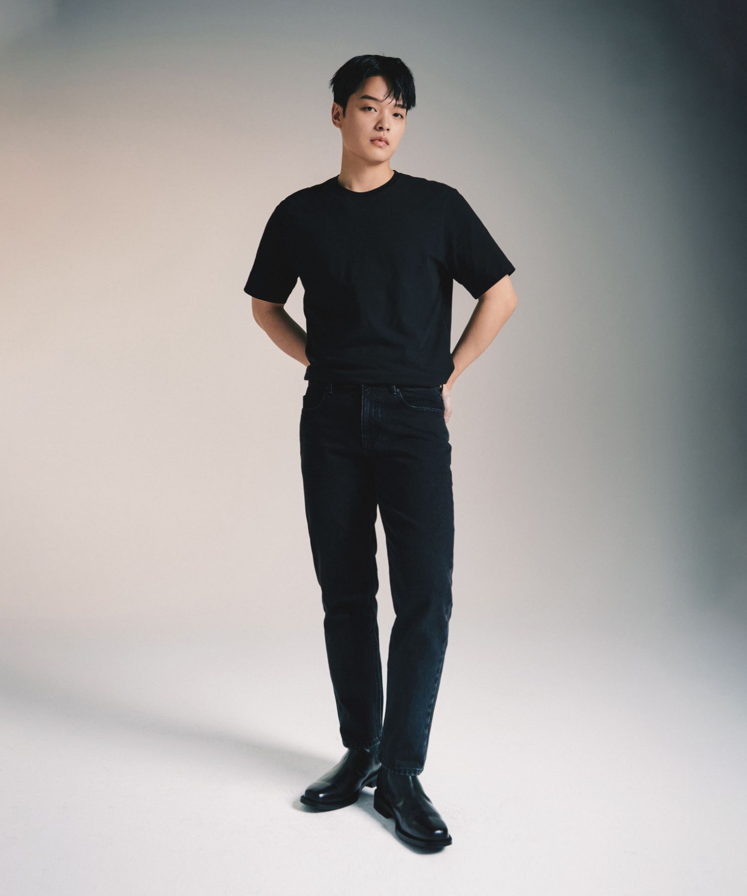 ★MUSINSA STANDARD★ Slim crop denim pants washed black MMJN MUSINSA | MUSINSA STANDARD CONE Slim Cropped Denim Pants