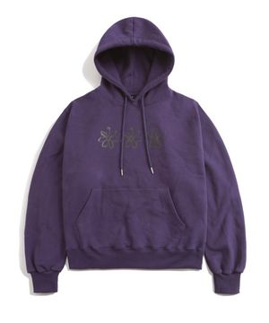 피치스킨 플라워 벌룬 후드 - 퍼플