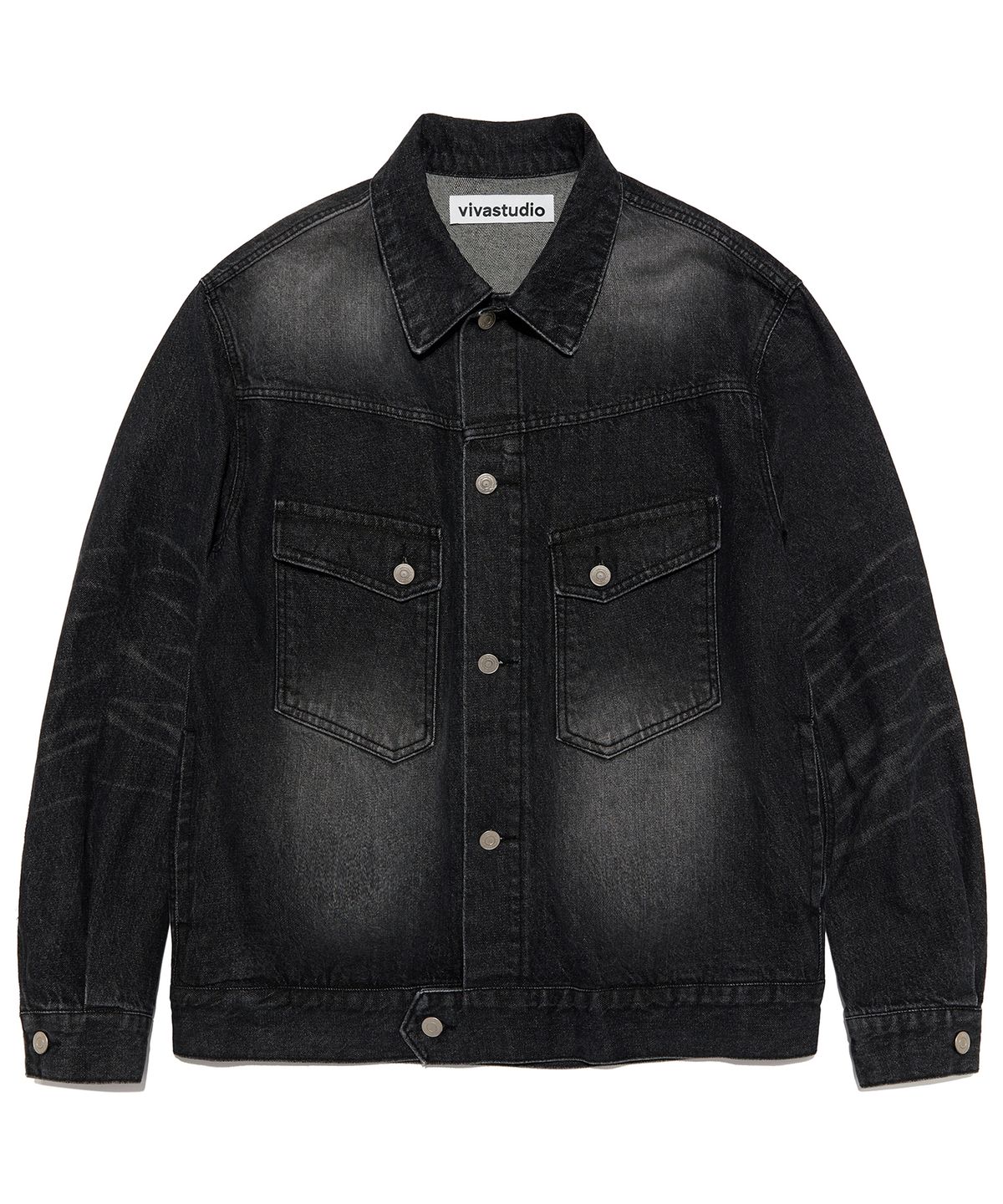 비바스튜디오(VIVASTUDIO) DENIM TRUCKER JACKET [BLACK]