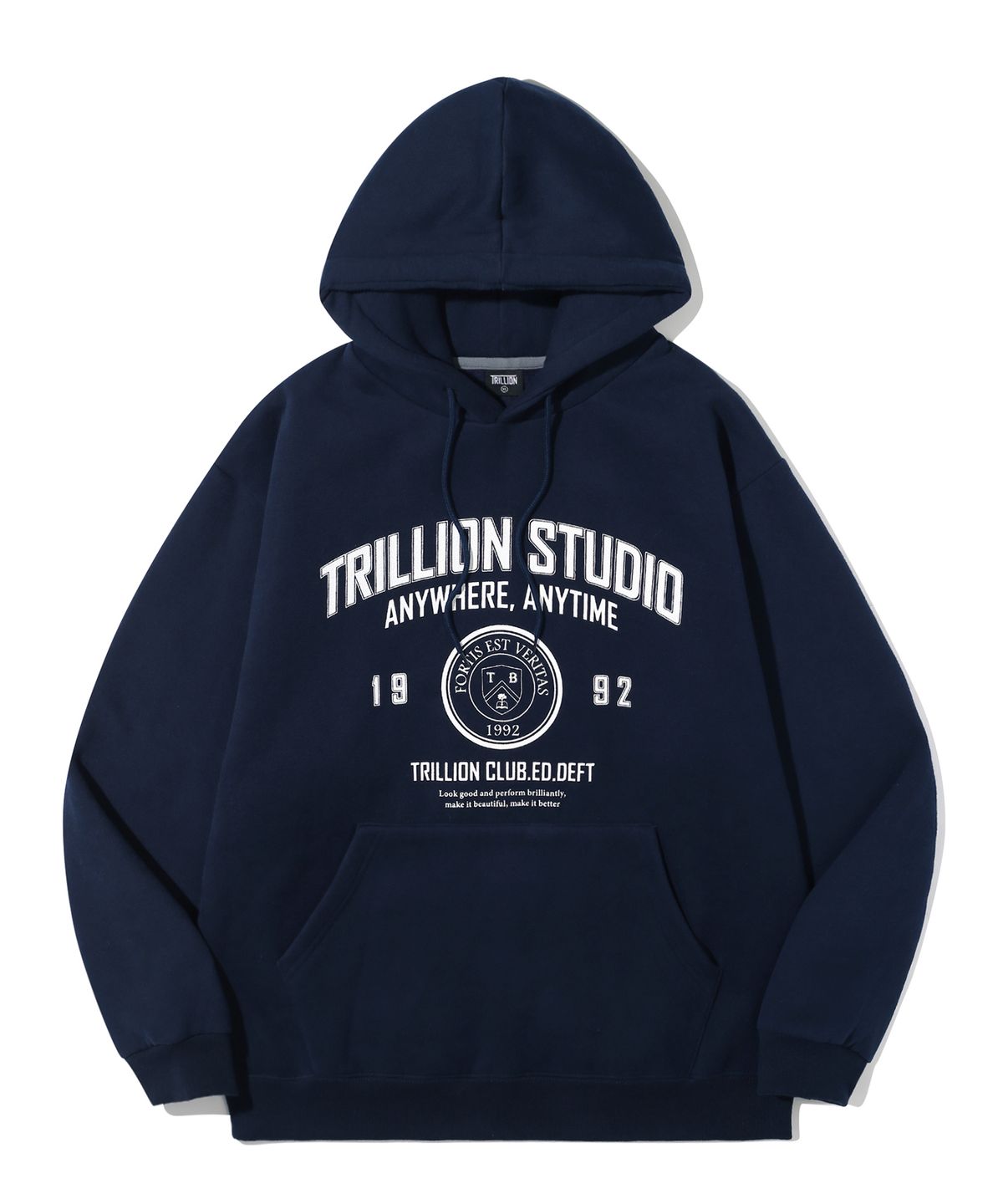 트릴리온(TRILLION) 스튜디오 아치 오버핏 후드 (NAVY)