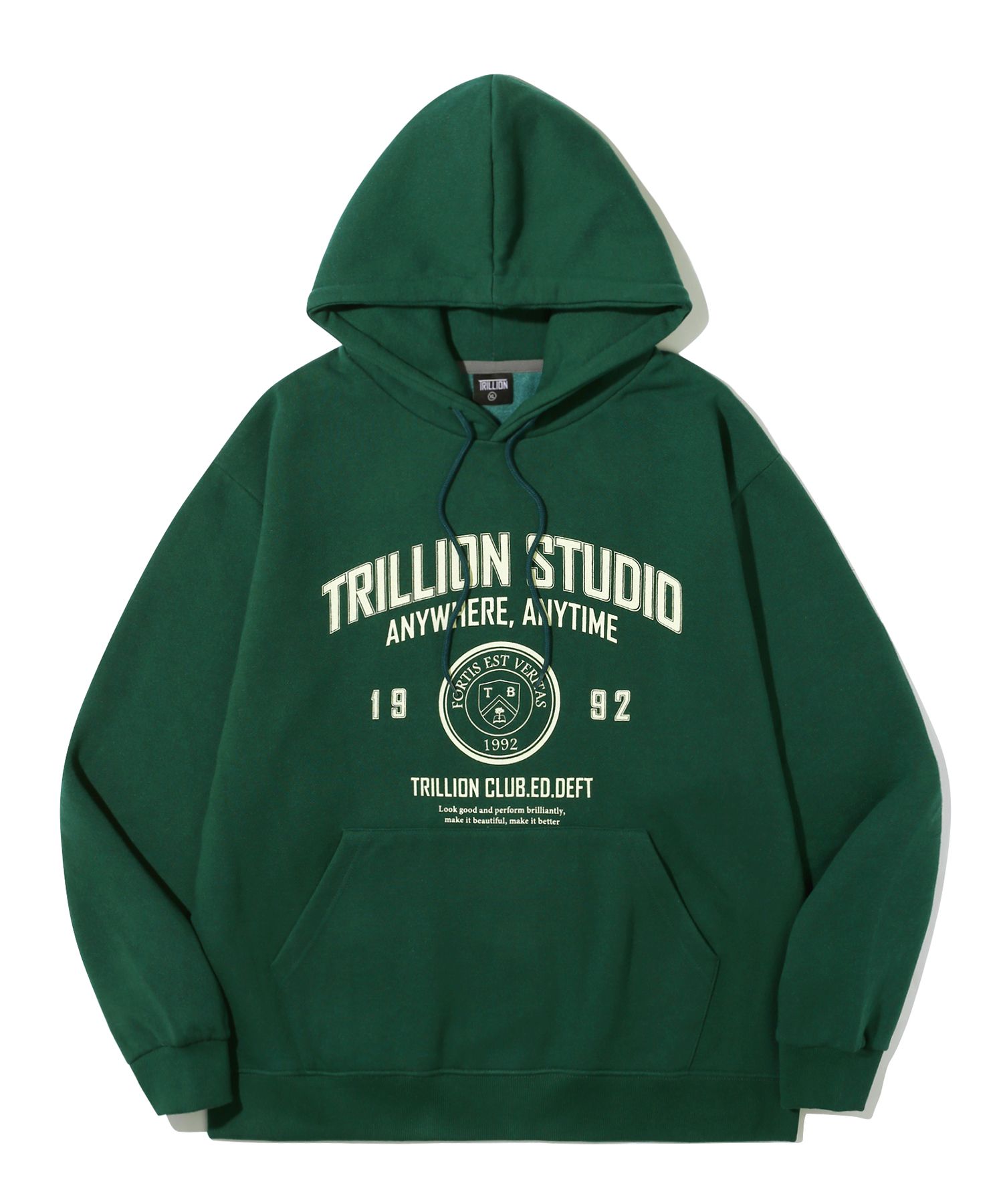 MUSINSA | TRILLION Studio Arch Overfit Hoodie (GREEN)