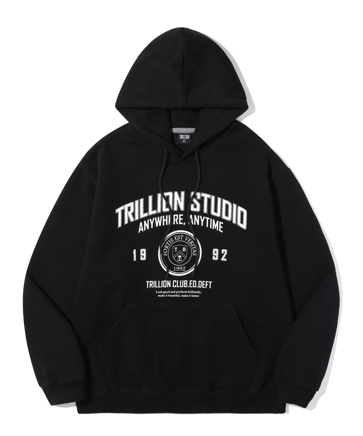 트릴리온(TRILLION) 스튜디오 아치 오버핏 후드 (BLACK)