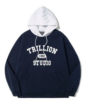 컬러 배색 1992 그래픽 후드 (NAVY)