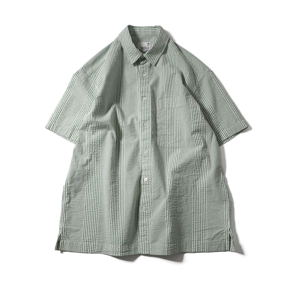 홀리선(HORLISUN) Perth Seersucker Short Sleeve Shirt Green