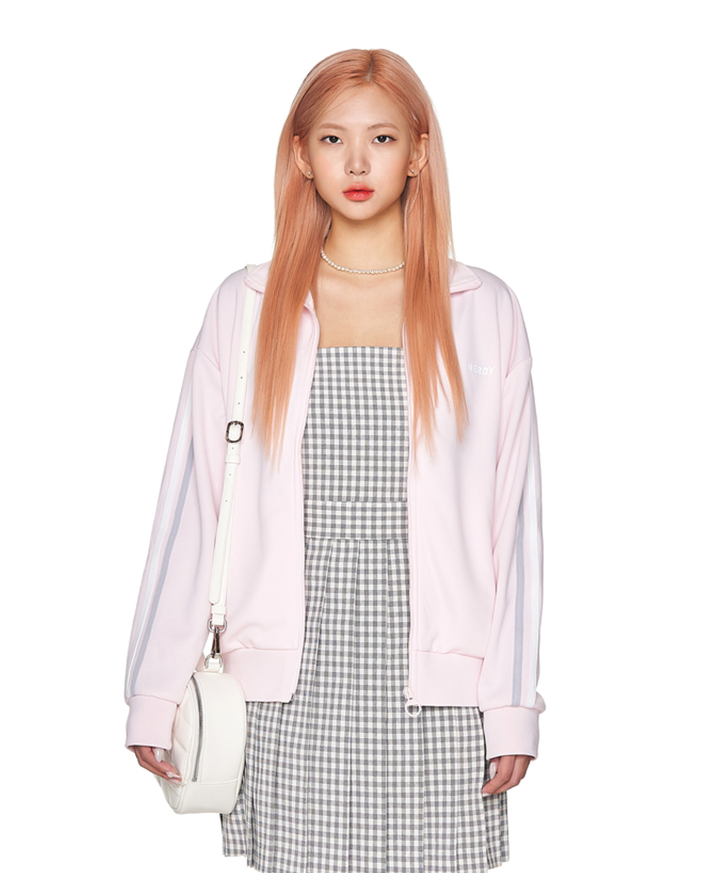MUSINSA | NERDY NY Bicolor Track Top Pink
