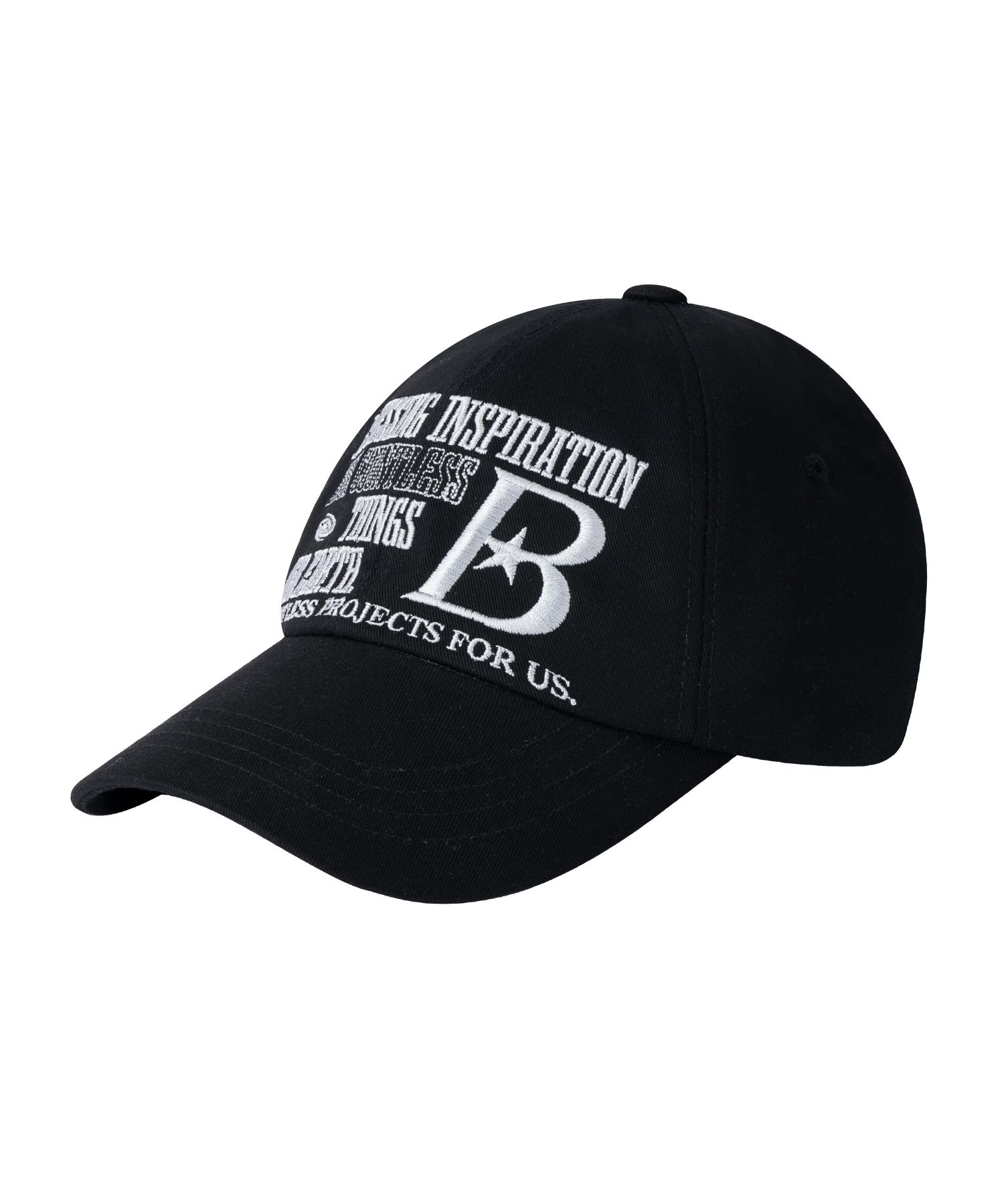 MUSINSA | BAUF B LOGO Ball Cap [All Black]