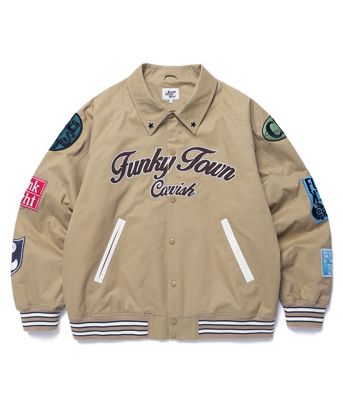 카비시(CAVISH) FUNKY TOWN BOMBER JACKET BEIGE(CV2DSUJ240A)