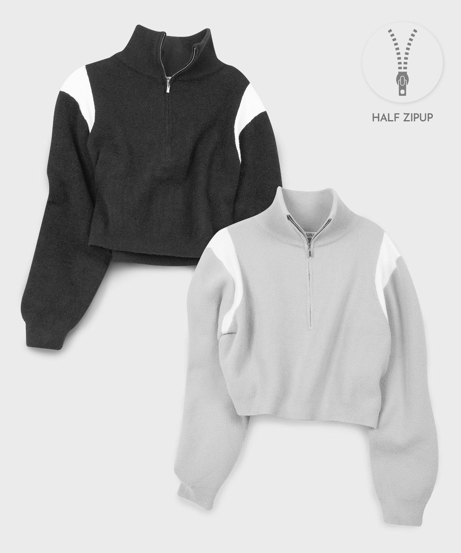 MUSINSA公式 | PLACE STUDIO Color Vacity Half Zip-up Knit