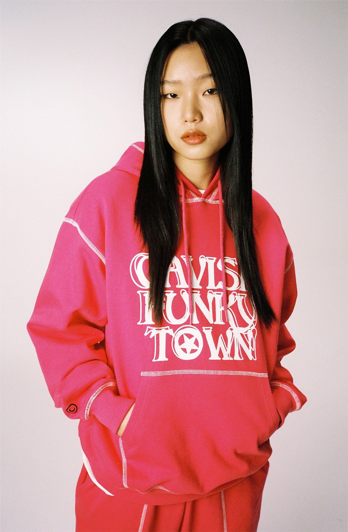 카비시(CAVISH) CFT STITCH POINT HOODIE PINK(CV2DSUM404A)