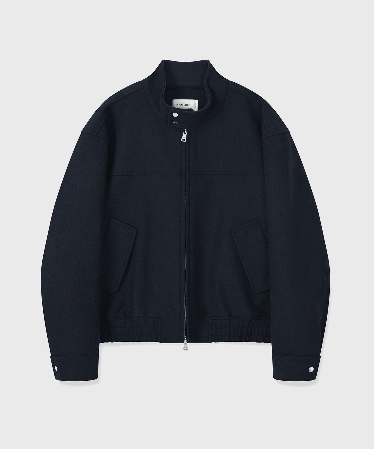 키뮤어(KIIMUIR) 울(WOOL) 헤링턴 자켓_네이비