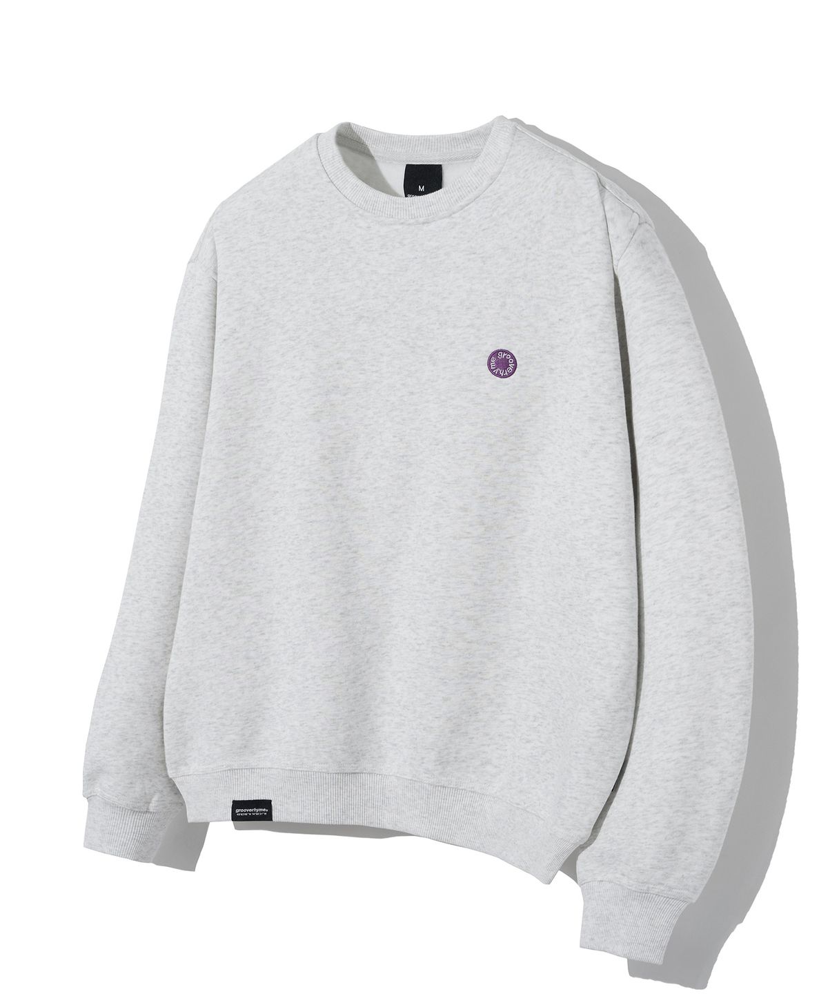 그루브라임(GROOVE RHYME) CIRCULAR GROOVERHYME LOGO SWEATSHIRT (OATMEAL GREY ...