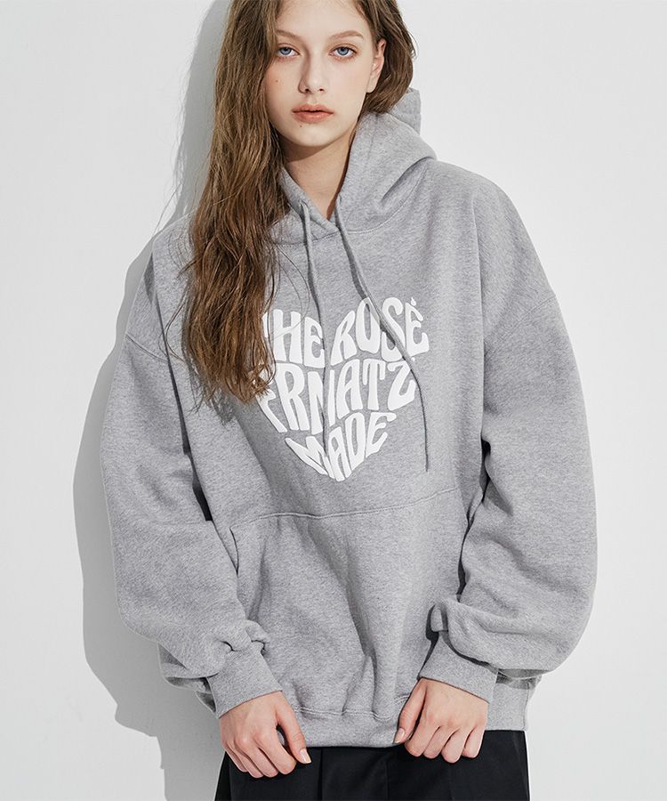 ROSÉ FRANTZ ロゼフランツ　パーカー　グレー MUSINSA | ROSÉ FRANTZ Rose Heart Hoodie [Melange Gray]