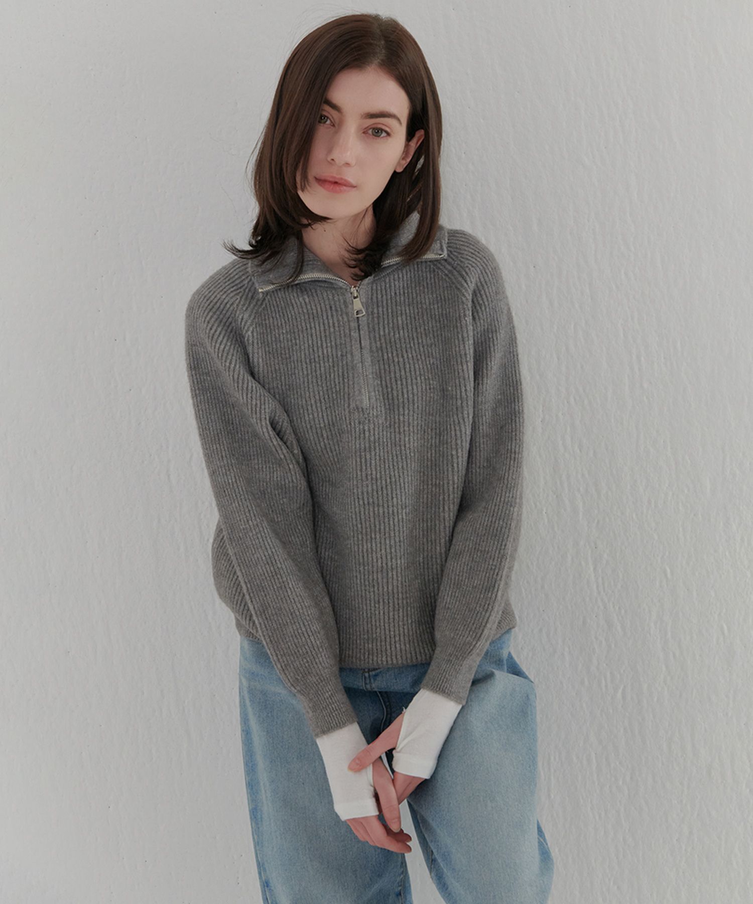 ★韓国人気★LOOKPLE★LOOK GRAPHY STRING HALF ZIPUP MTM ☆韓国人気☆LOOKPLE☆LOOK GRAPHY STRING HALF ZIPUP MTM