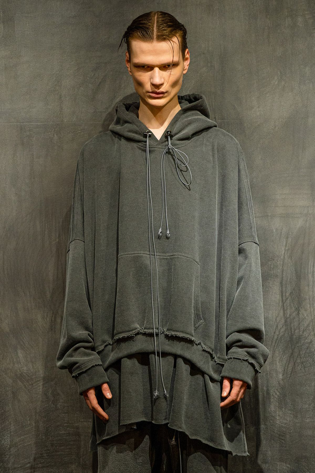 아스파라거스(ASPARAGUS) T-shirt Panel Layered Hoodie-GR