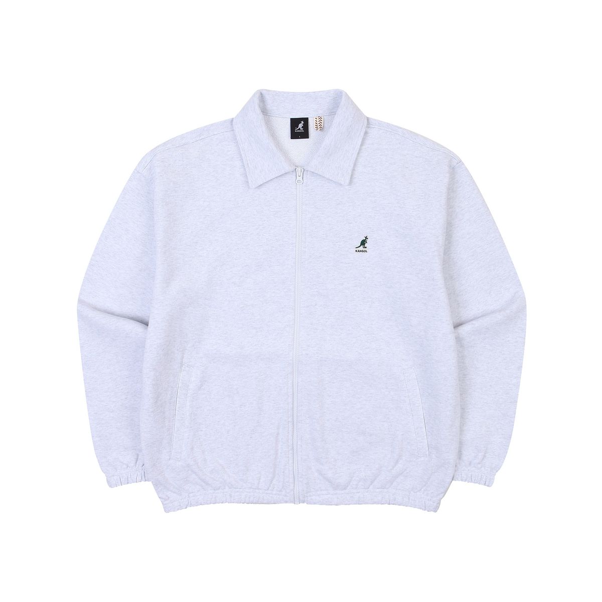 캉골(KANGOL) 칼라 스웨트 집업 2124 멜란지그레이