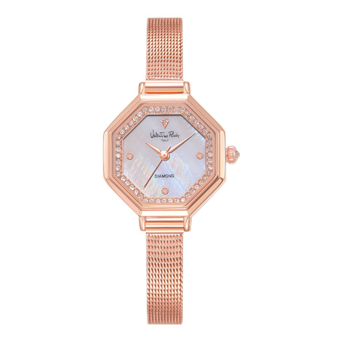 발렌티노 루디(VALENTINO RUDY) VR2582B-WTRG 천연다이아몬드 여자 메탈 손목시계