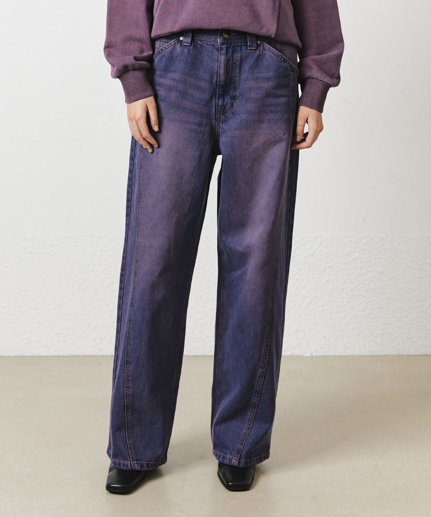 パンツ Fallett FallettXLee Washed Denim Pants Purple FA2309PT02PU MUSINSA | FALLETT [FallettXLee] Washed Denim Pants Purple