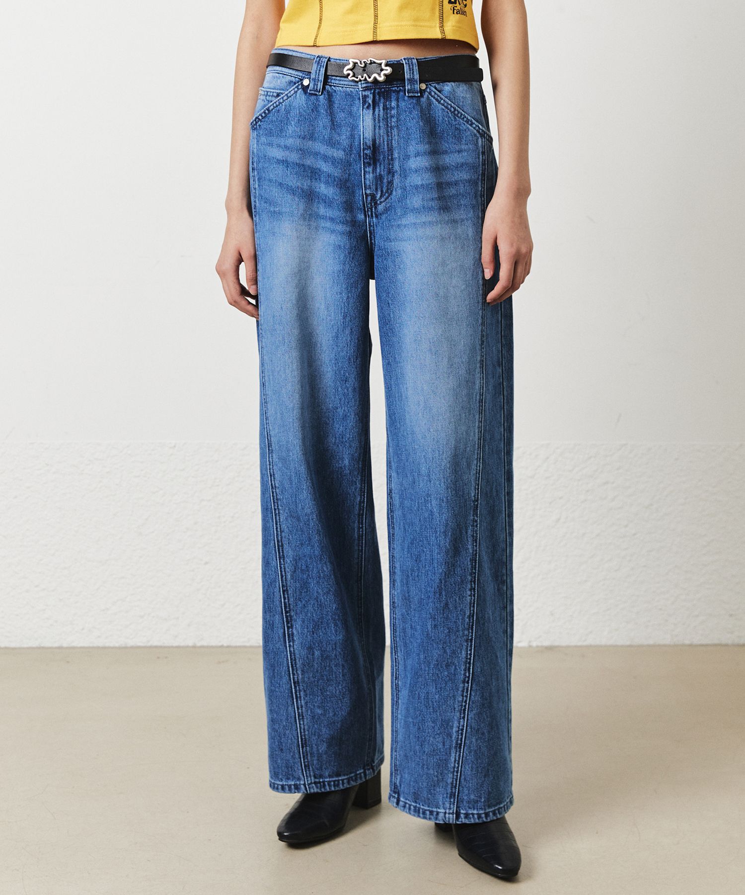 パンツ Fallett FallettXLee Washed Denim Pants Purple FA2309PT02PU MUSINSA | FALLETT [FallettXLee] Washed Denim Pants Purple