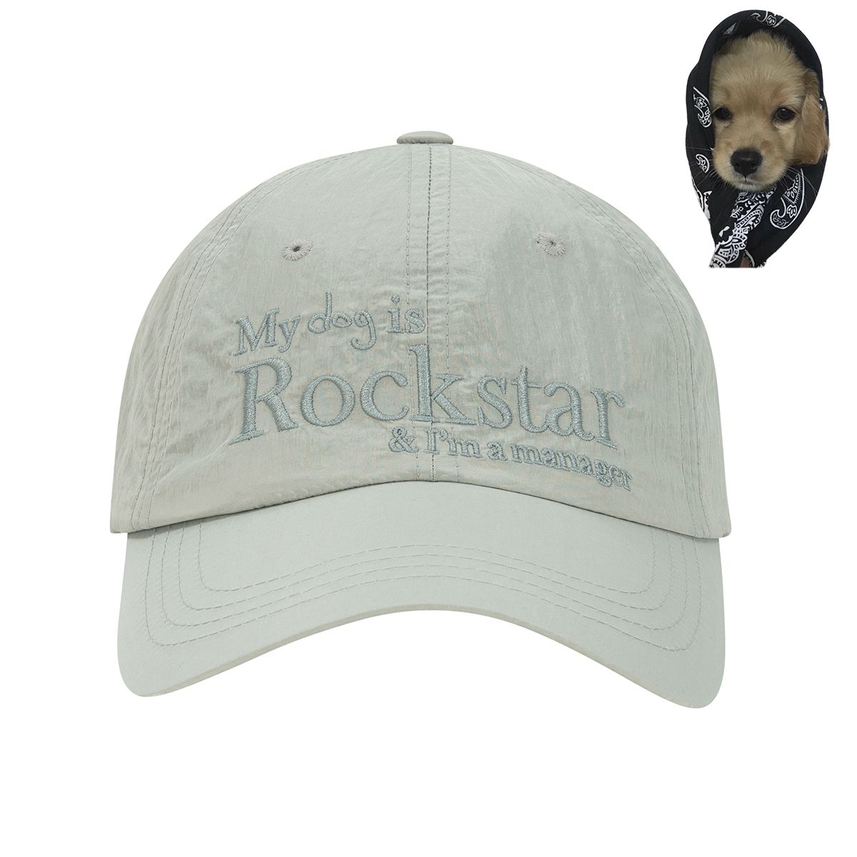 조거쉬(JOEGUSH) Rockstar dog Nylon cap (Light grey)