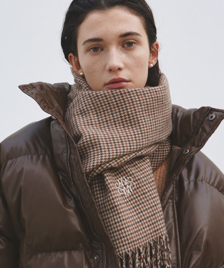NICOLE MILD CHECK MUFFLER_BROWN