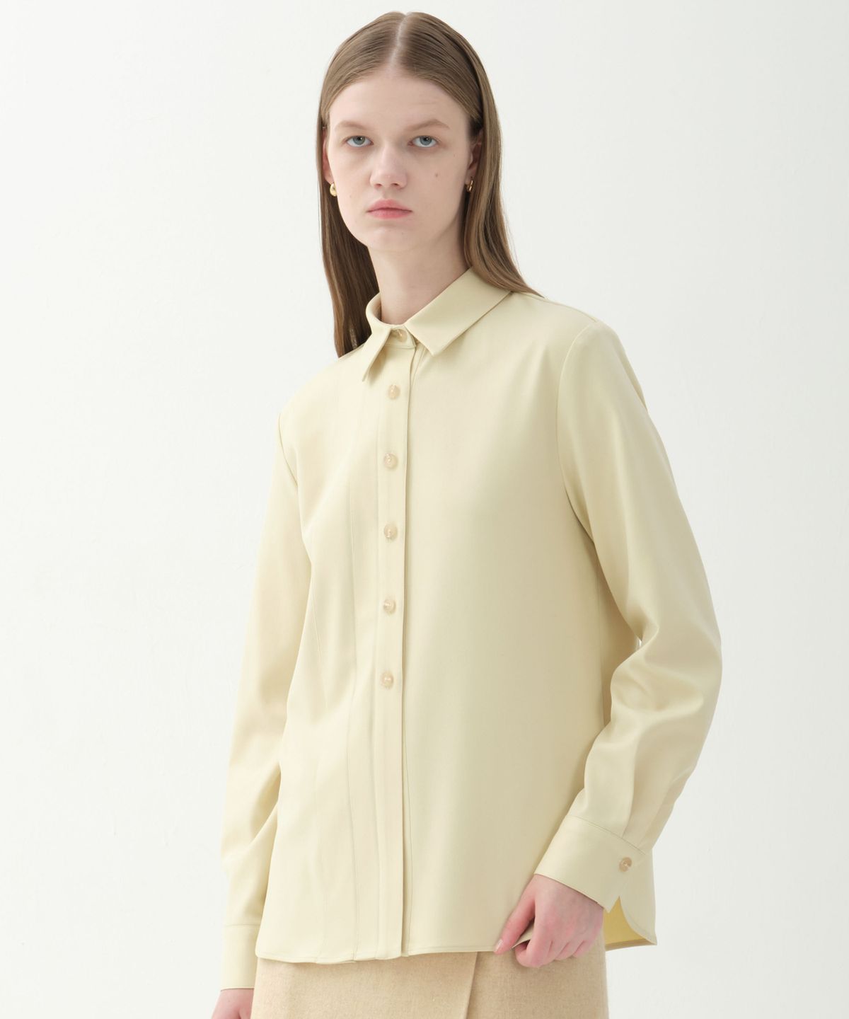 준바이준케이(JUN BY JUN K) 쓰리턱 셔츠_옐로우