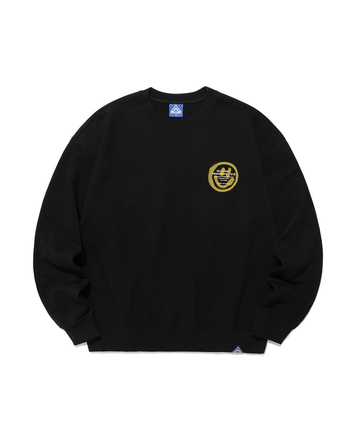 이스트쿤스트(ISTKUNST) LOGO&SMILEY SWEATSHIRTS_BLACK(IK2DSMM440A)