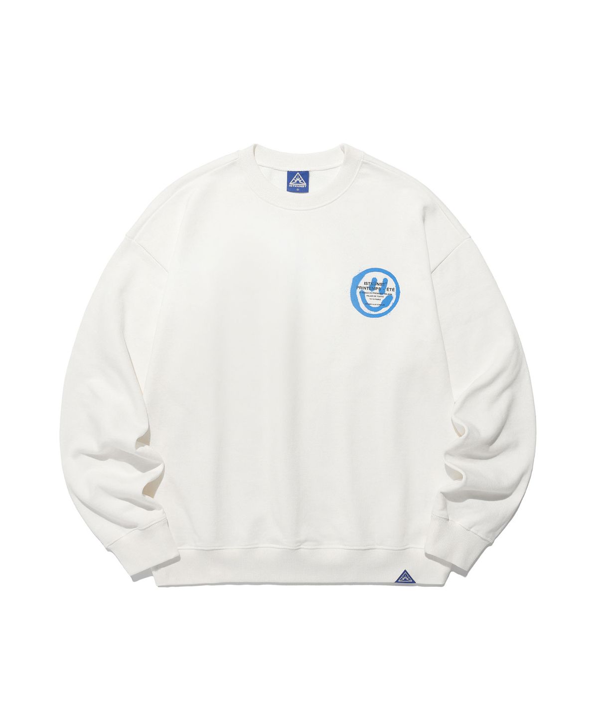 이스트쿤스트(ISTKUNST) LOGO&SMILEY SWEATSHIRTS_WHITE(IK2DSMM440A)