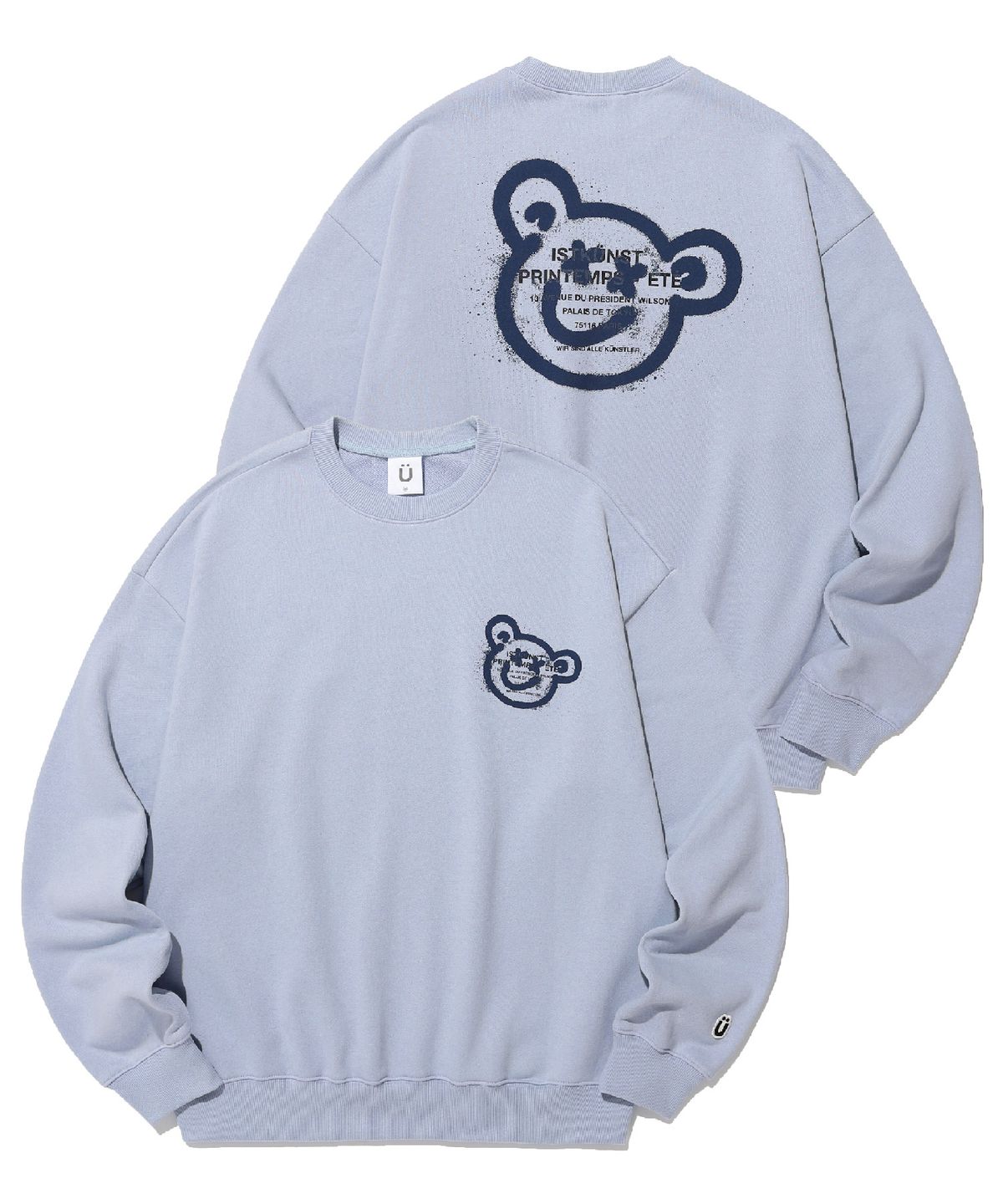 이스트쿤스트(ISTKUNST) BEAR&SMILEY SWEATSHIRTS_LIGHT PURPLE(IK2DSMM441A)