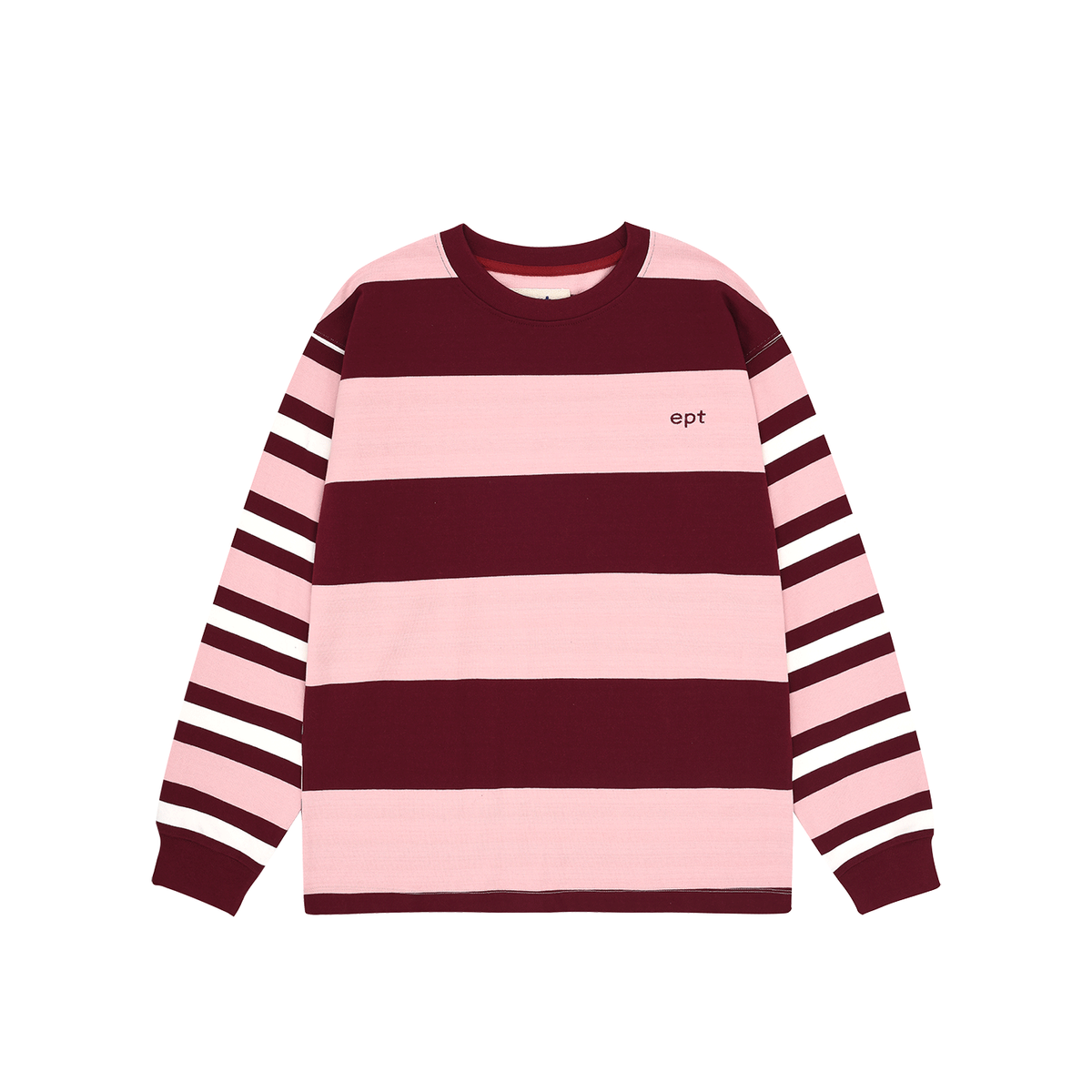 이피티(EPT) STRIP LONG SLEEVE (PINK/BURGUNDY)