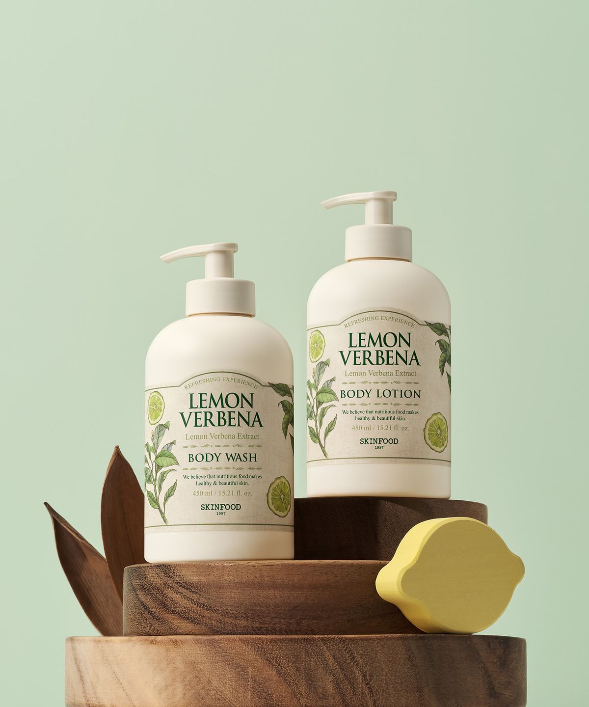 스킨푸드(SKINFOOD) 레몬 버베나 바디 워시 / 바디 로션 450ml