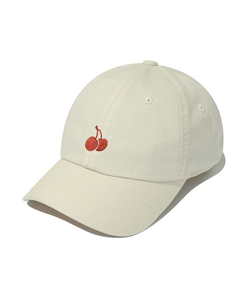 MUSINSA | KIRSH Mono Cherry Logo Ball Cap [Ivory]
