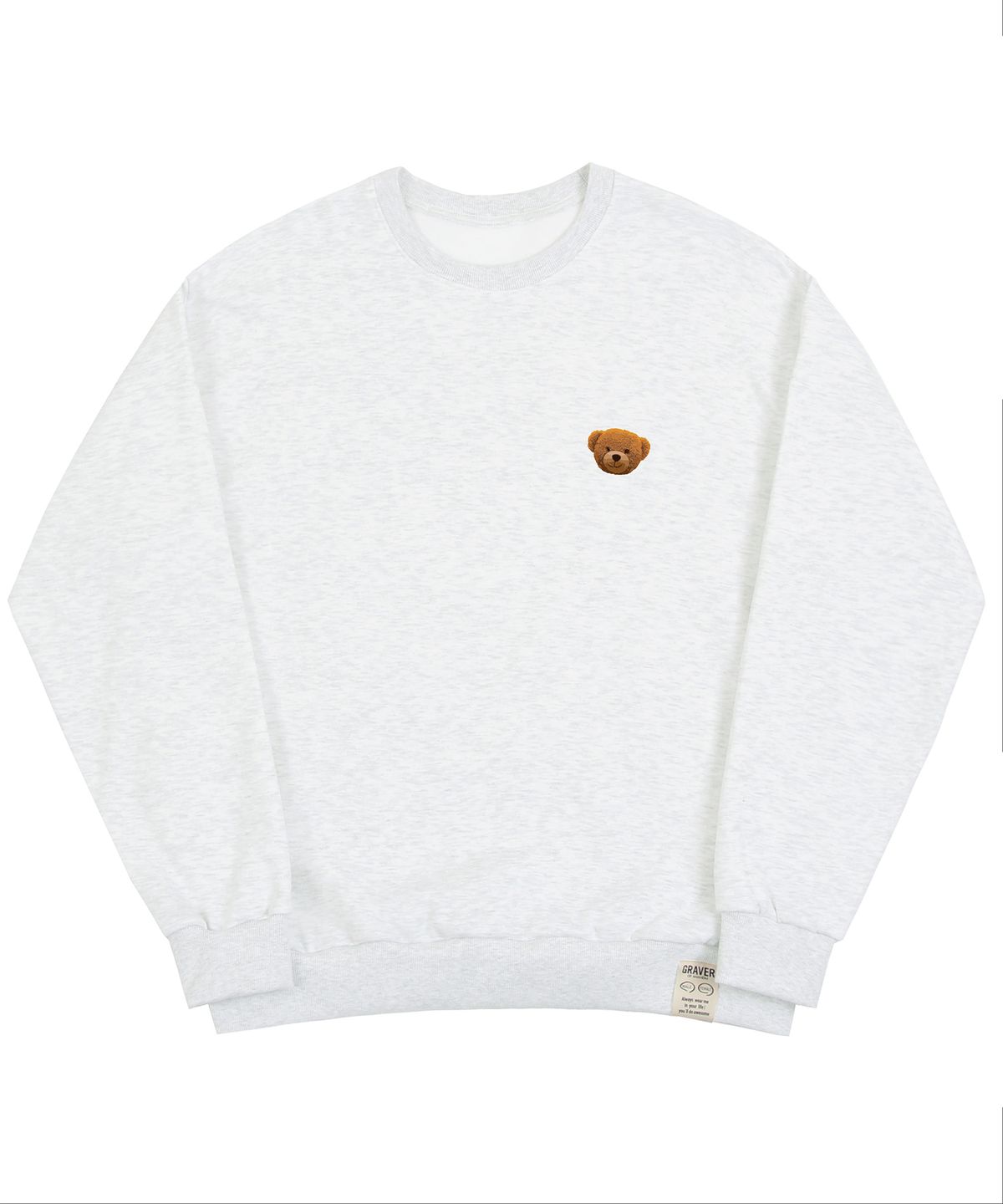 그레이버(GRAVER) [UNISEX]스몰 OF 베어 맨투맨_멜란지화이트