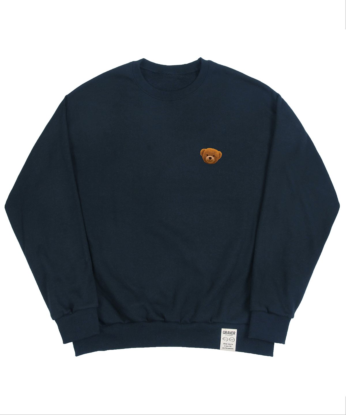 그레이버(GRAVER) [UNISEX]스몰 OF 베어 맨투맨_네이비
