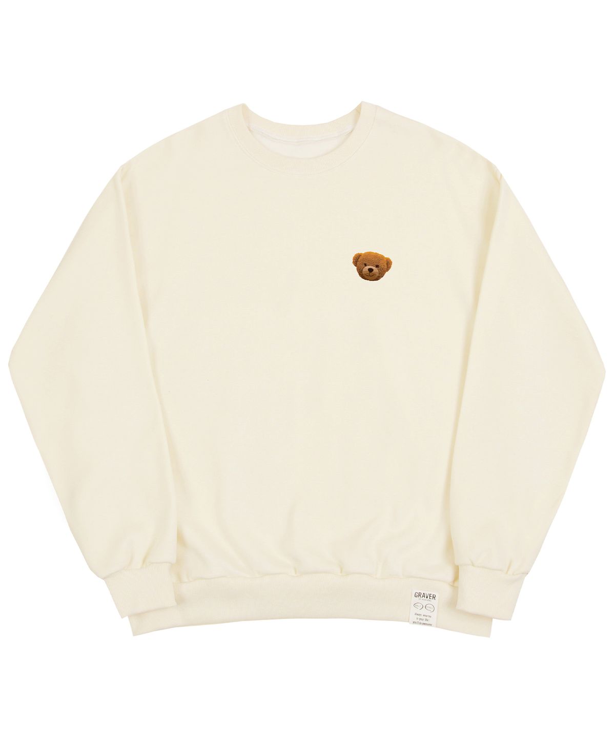 그레이버(GRAVER) [UNISEX]스몰 OF 베어 맨투맨_크림