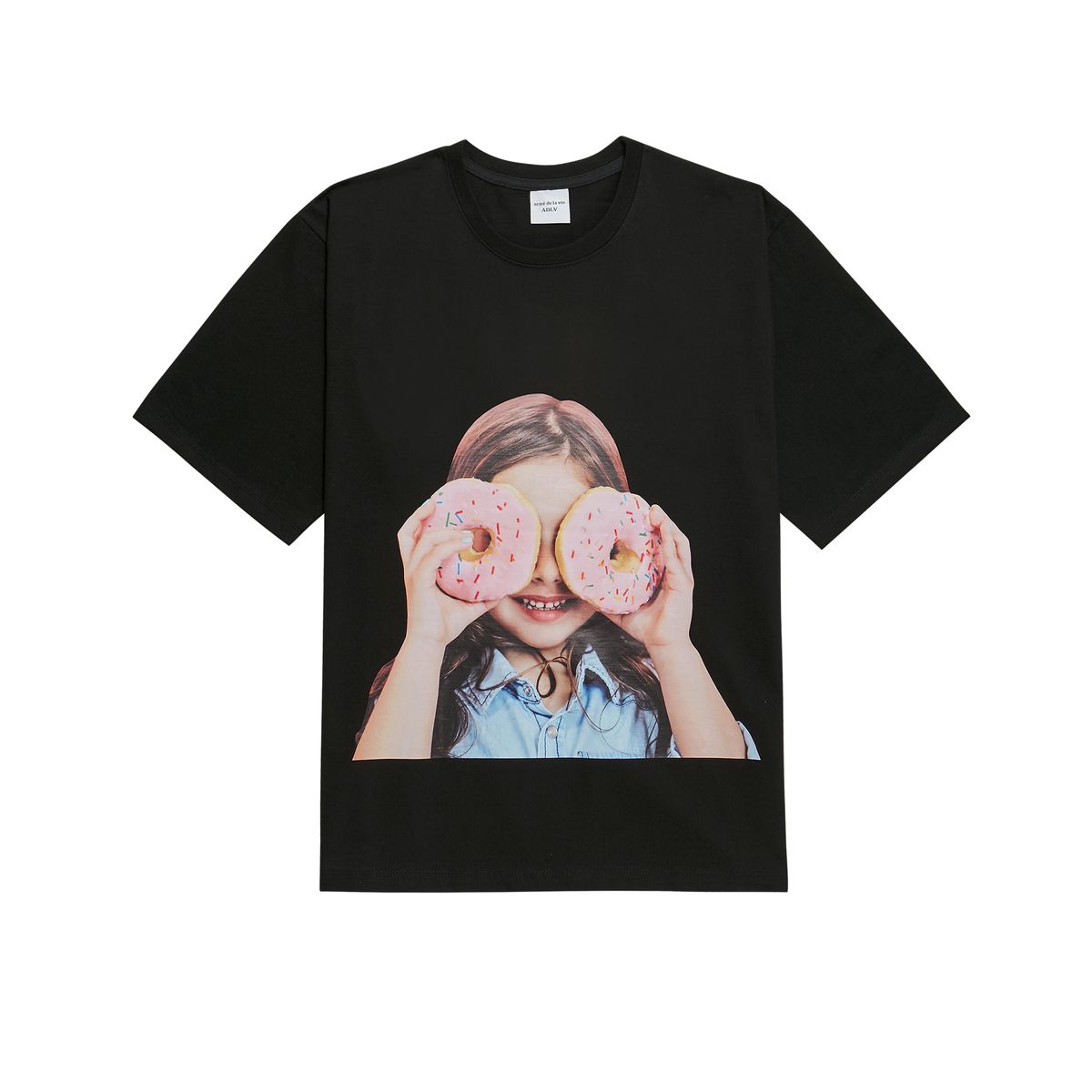 아크메드라비(ACME DE LA VIE) ADLV BABY FACE SHORT SLEEVE T-SHIRT BLACK DONUT 3