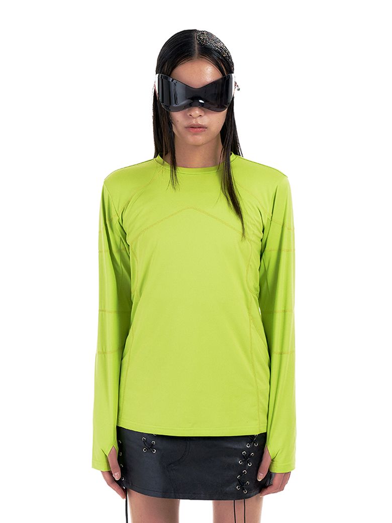 OVERLOCK STITCH SPORTS TOP LIME