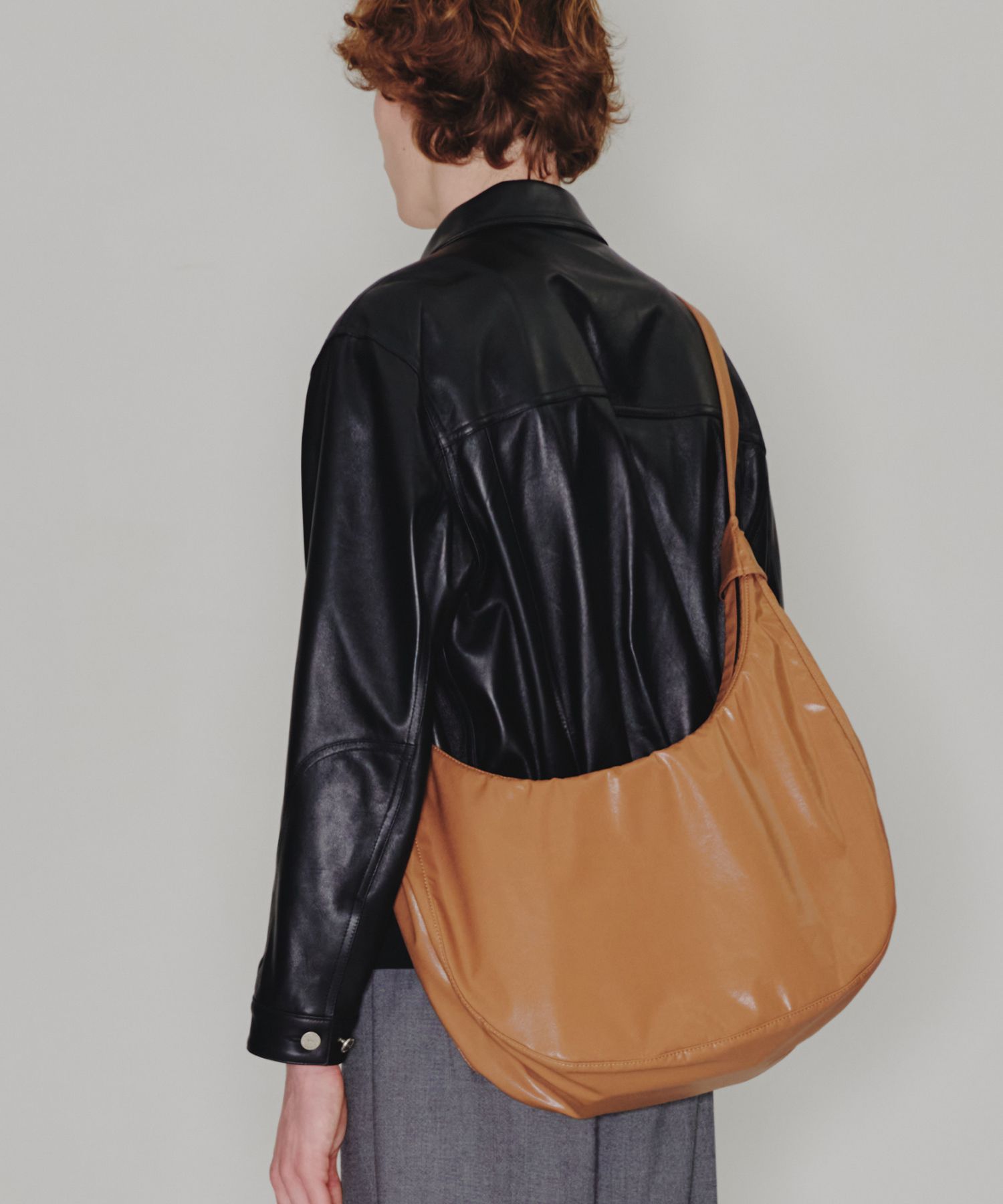 HAHARCHIVE ★ CRESCENT COATED HOBO BAG (BRWON) After Pray Edition | Crescent Coated Hobo Bag - Brown | HAH