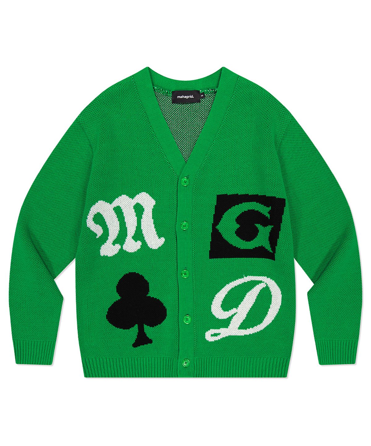 마하그리드(MAHAGRID) CLOVER KNIT CARDIGAN GREEN(MG2DSMK680A)