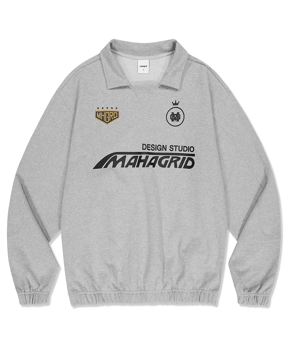 [mahagrid] RALLY COLLARED SWEATSHIRT/追跡付 MUSINSA | MAHAGRID RALLY COLLARED SWEATSHIRT GRAY (MG2DSMM446A)