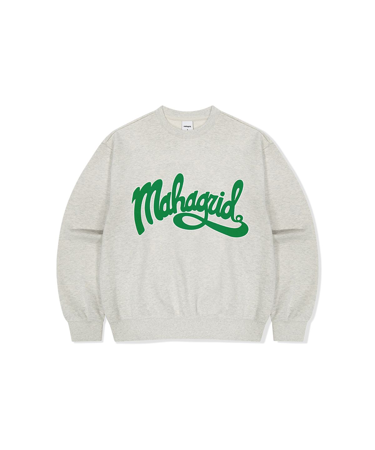 마하그리드(MAHAGRID) CURVED LOGO SWEATSHIRT OATMEAL(MG2DSMM440A)