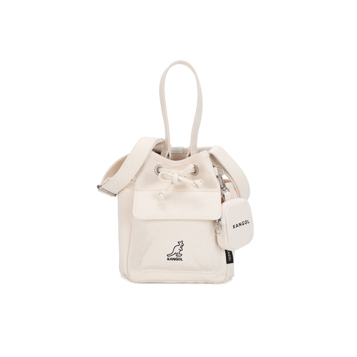 MUSINSA KANGOL Lucky Canvas Bucket Bag Ⅱ 3902 Ivory