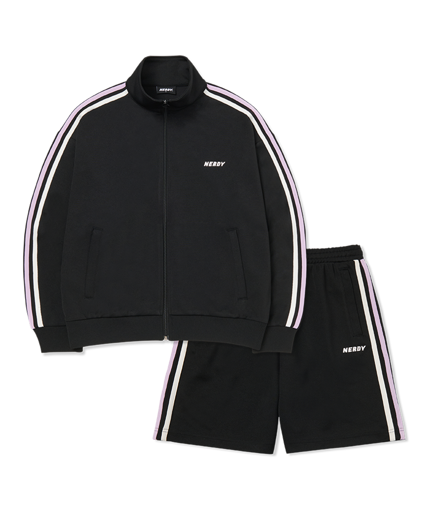 [ NERDY ]★韓国人気★WOMEN'S NY TRACK HALF PANTS SET MUSINSA | NERDY NY Bicolor Track Half Pants Set Black