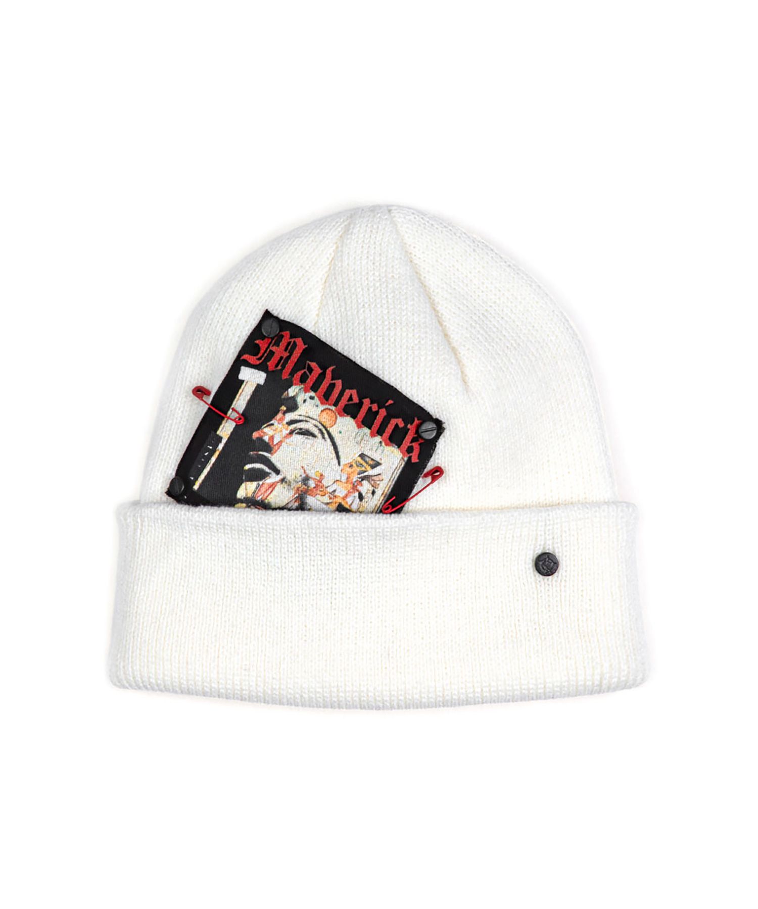 MUSINSA | BLACKBLOND BIBBIDI MAVERICK PATCH BEANIE (WHITE)