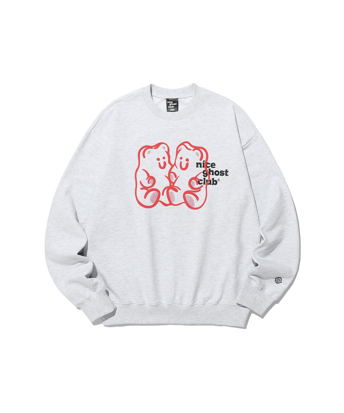 나이스고스트클럽(NICEGHOSTCLUB) GUMMY BEAR & LOGO SWEATSHIRTS_LIGHT GREY(NG2DSUM440A)