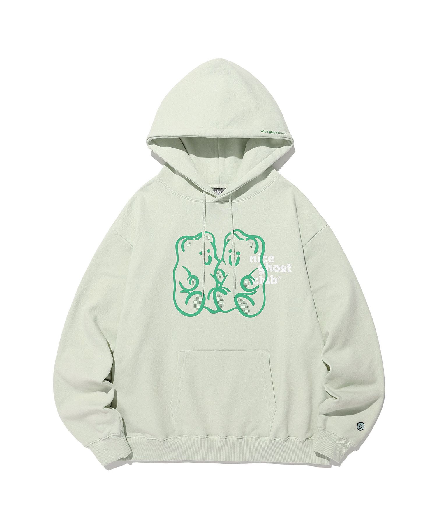 新品同様 | MUSINSA NICE HOODIE_GREEN LOGO & BEAR GUMMY CLUB GHOST トップス