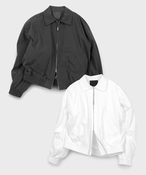 오버사이즈 코튼 밴딩 집업 자켓 점퍼 블루종